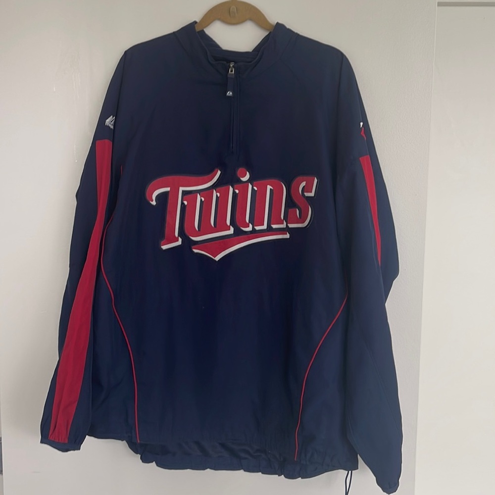 Vintage Majestic Cool Base Minnesota Twins Pullover Jacket Size XL